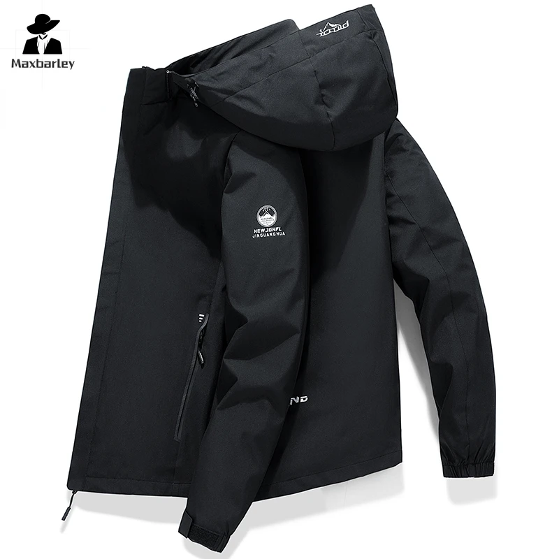 

Gorpcore Sports Windbreaker Couple 2024 Spring Fashion Waterproof Detachable Hat Jacket Men's Casual Fishing Camping Loose Coat