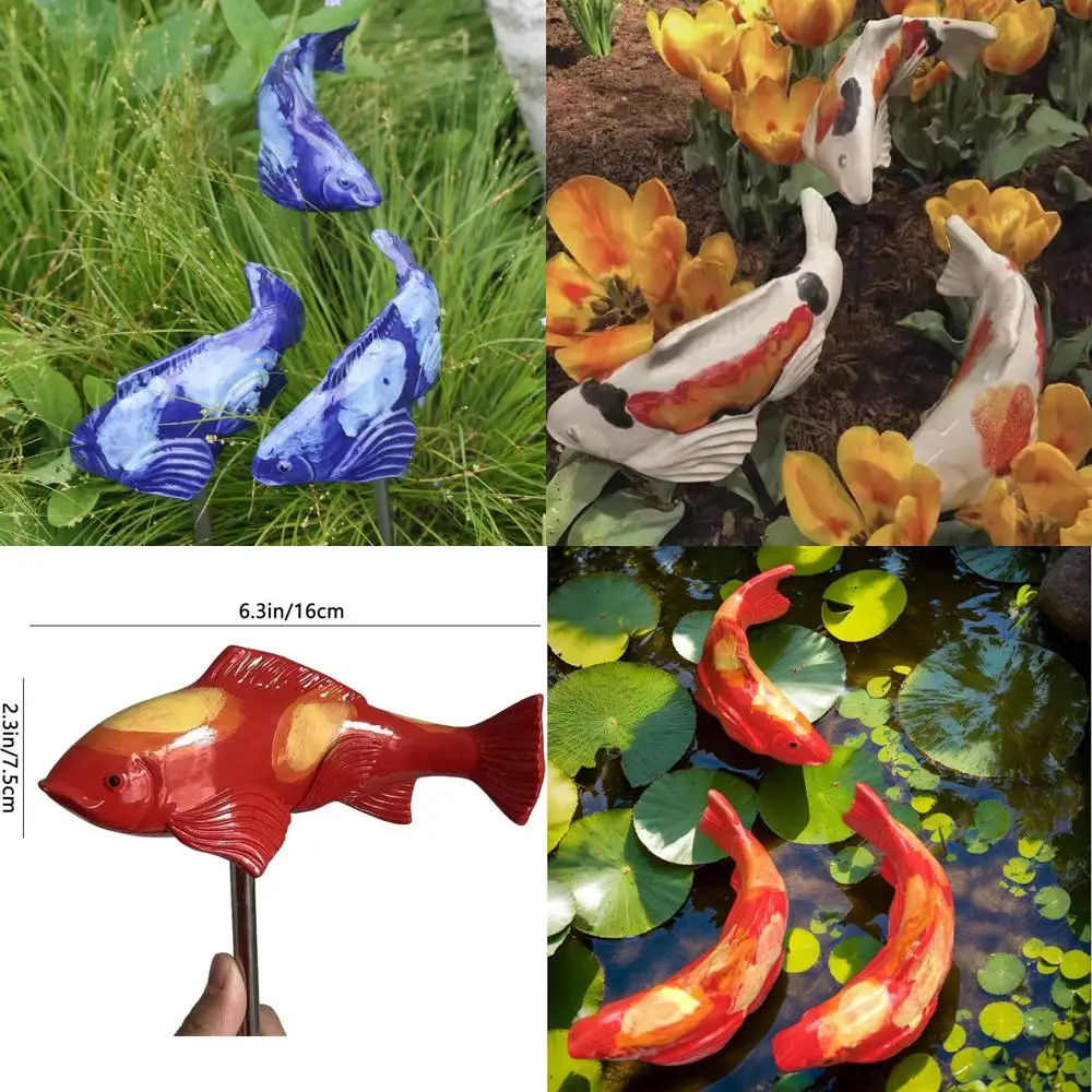 

Resin Koi Fish Set of 3 for Outdoor Garden Decoration, Suitable for Patio, Yard, Lawn, and Pond