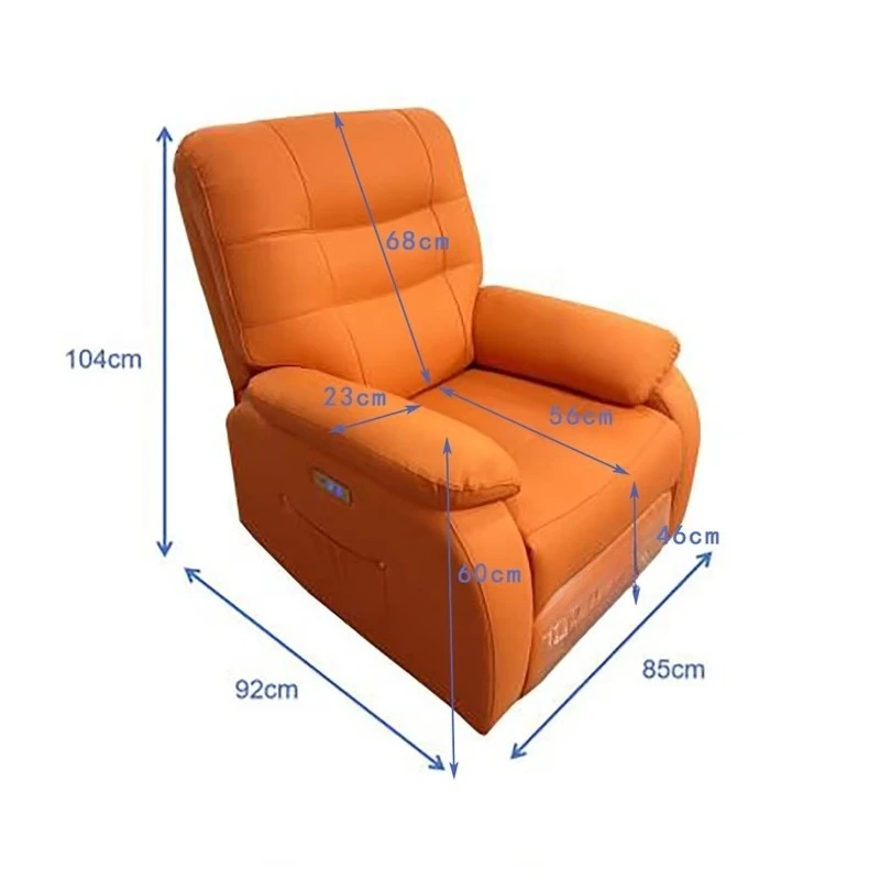 Single sofa recliner with retractable wooden frame