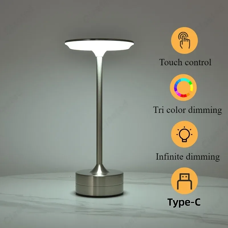 Creative LED UFO Touch Dimming Table Lamp Camping Living Room Dining Room Bedroom Bedside USB Charging Ambient Lighting Fixture