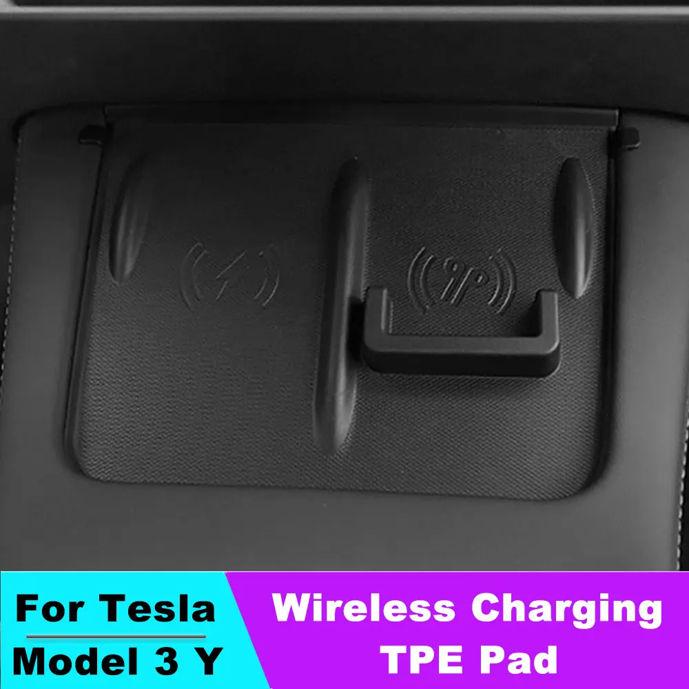 

Wireless charging silicone pad For Tesla Model 3 Y 2021-2023 Model Y Central control mobile phone non-slip mat car accessories