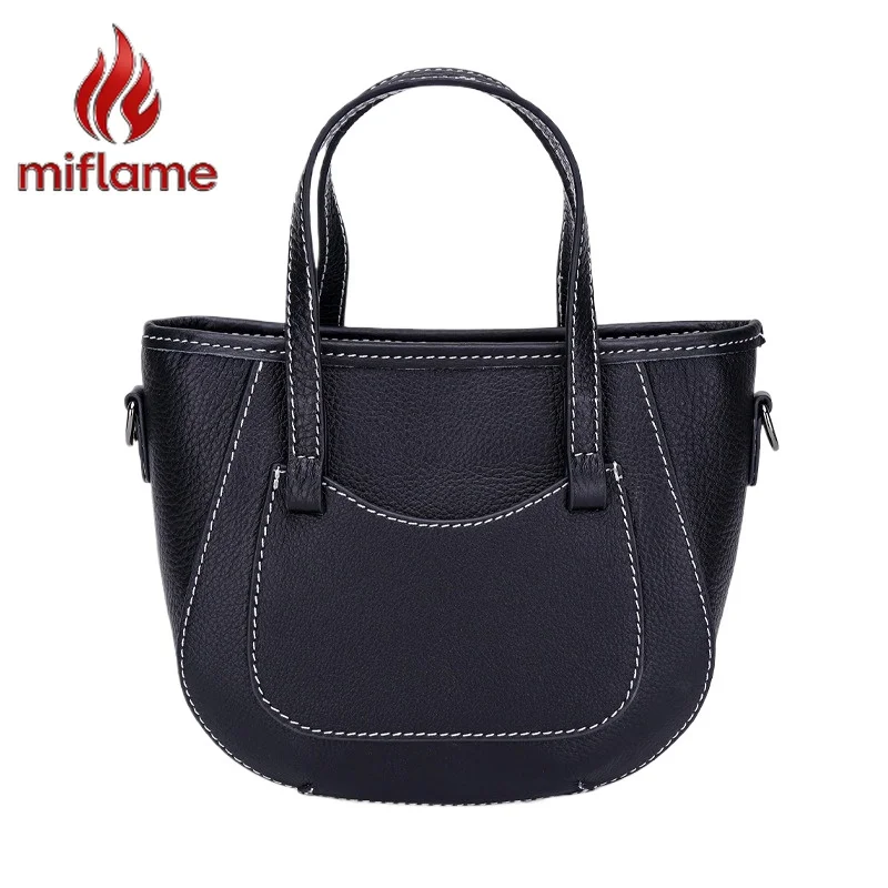

Women's Genuine Leather Handbag Solid Color Small Tote Shoulder Crossbody Bag Spring Trendy Chic Casual Purse