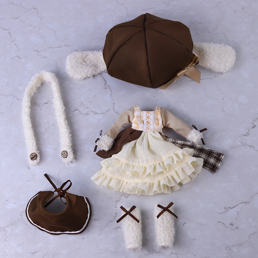 

Комплект одежды для куклы ICY DBS Blyth в милом стиле: основной образ, включает шляпу и аксессуары, в стиле аниме, для девочек, 1/6 BJD