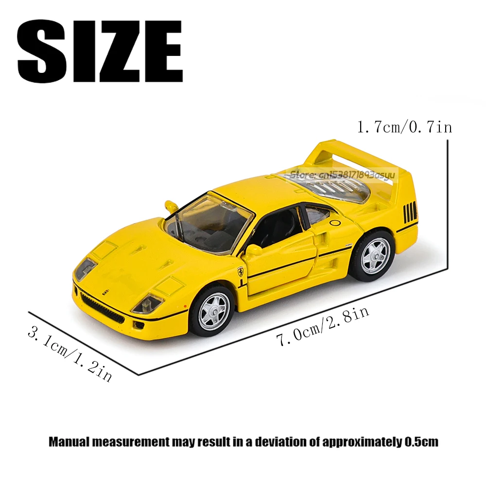 Maisto 1:64 Chassis Vollguss-Automodell Sammlerstück Geschenk Spielzeug Ferrari F40 gelb/rot Legierungsautomodell Tür öffnet sich – Detail 6