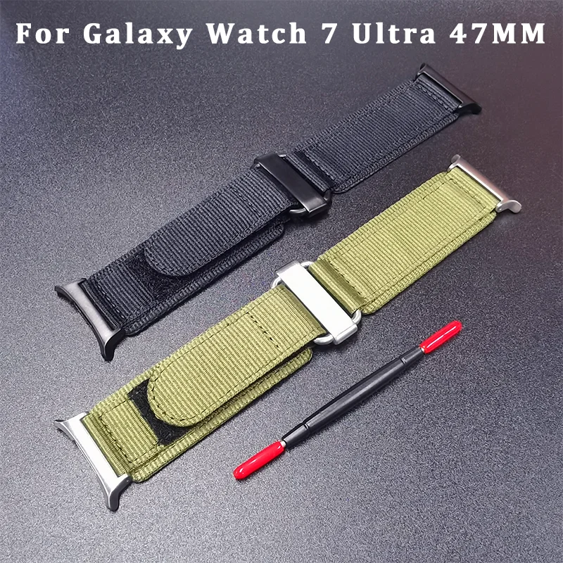 

Nylon Loop Sport Band for Samsung Galaxy Watch 7 Ultra 47mm Strap for GALAXY WATCH 7 ULTRA 47MM No Gaps Quick Fit Bracelet