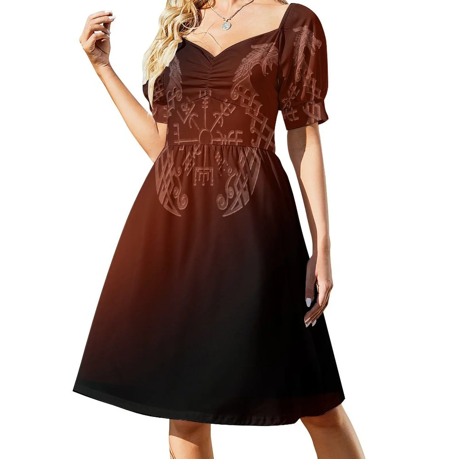 

Viking Runes Short-Sleeved Dress Women's summer dress evening dresses luxury 2025 Dress for girls elegant dresses plus sizes