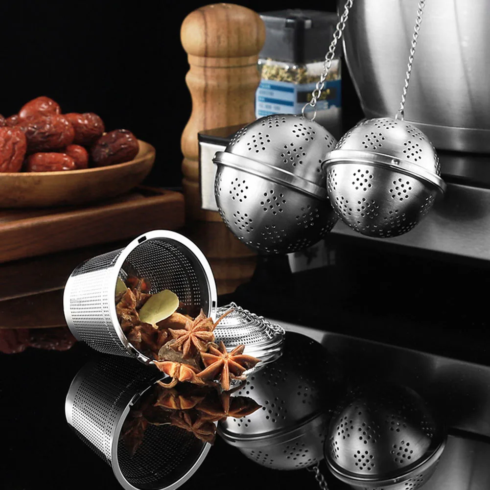 Ball Strainer Seasoning Balls No Rust Spice Ball Threaded Connection 304 Stainless Steel Infuser Strainer Tea Filter With Chain