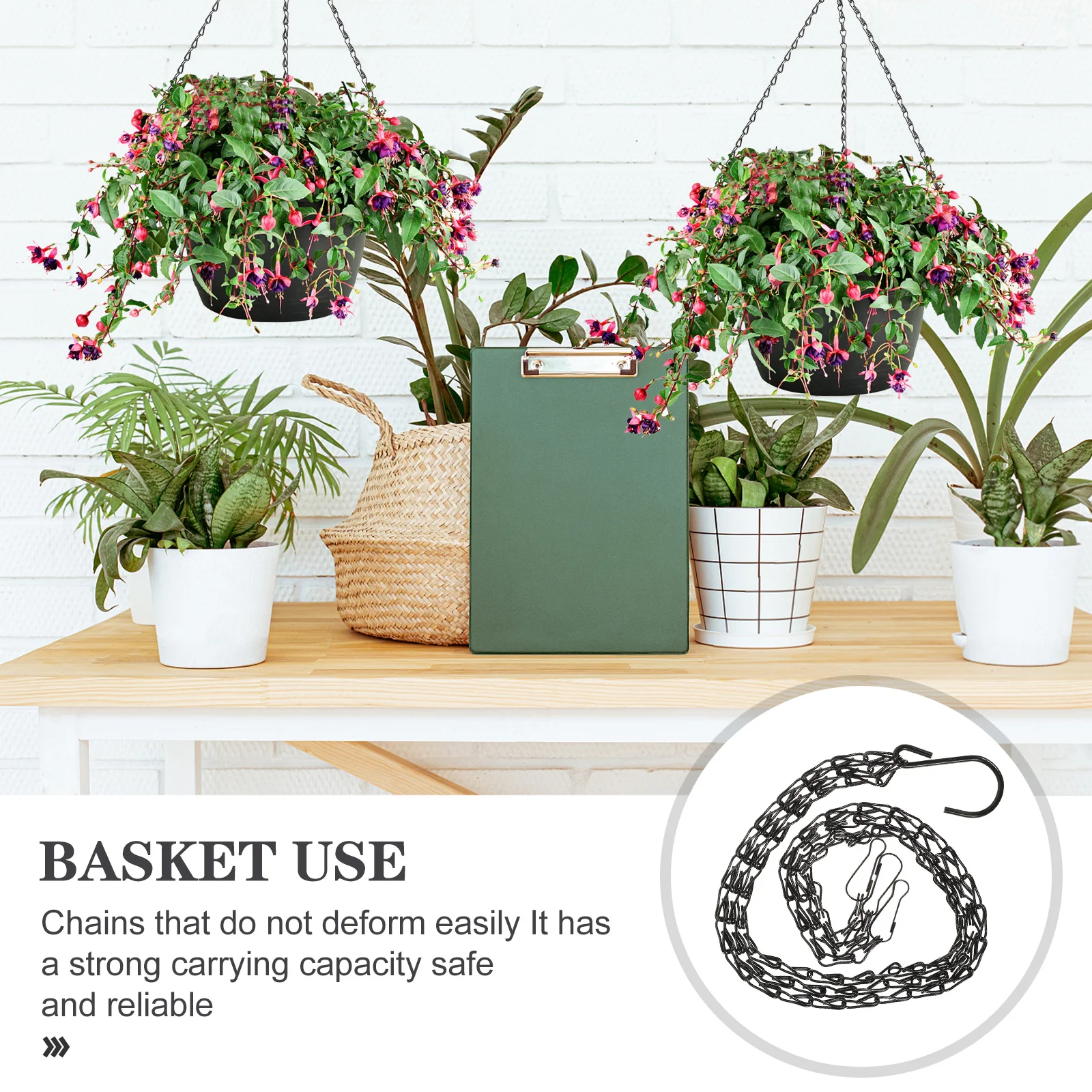 

5Pcs Flowerpot Chain Durable Iron Hook Plant Hangers High Load Bearing Indoor Outdoor Decor Flowerpot Chain Pot Hanging Chains