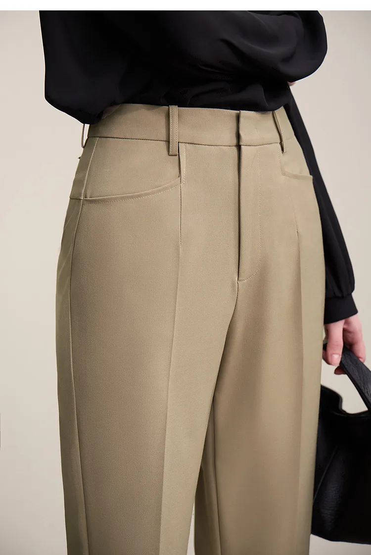 Amii Women Pants 2026 Autumn New Commuter Basic Style Tapered Pants Casual Women's Solid Versatile Ankle-Length Pants 12641091