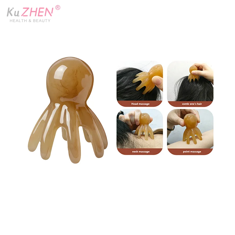 

2Pcs Resin Octopus Comb Head Massager Meridian Scraping Scalp Massage Acupuncture Spa Body Home Health Therapy Tool