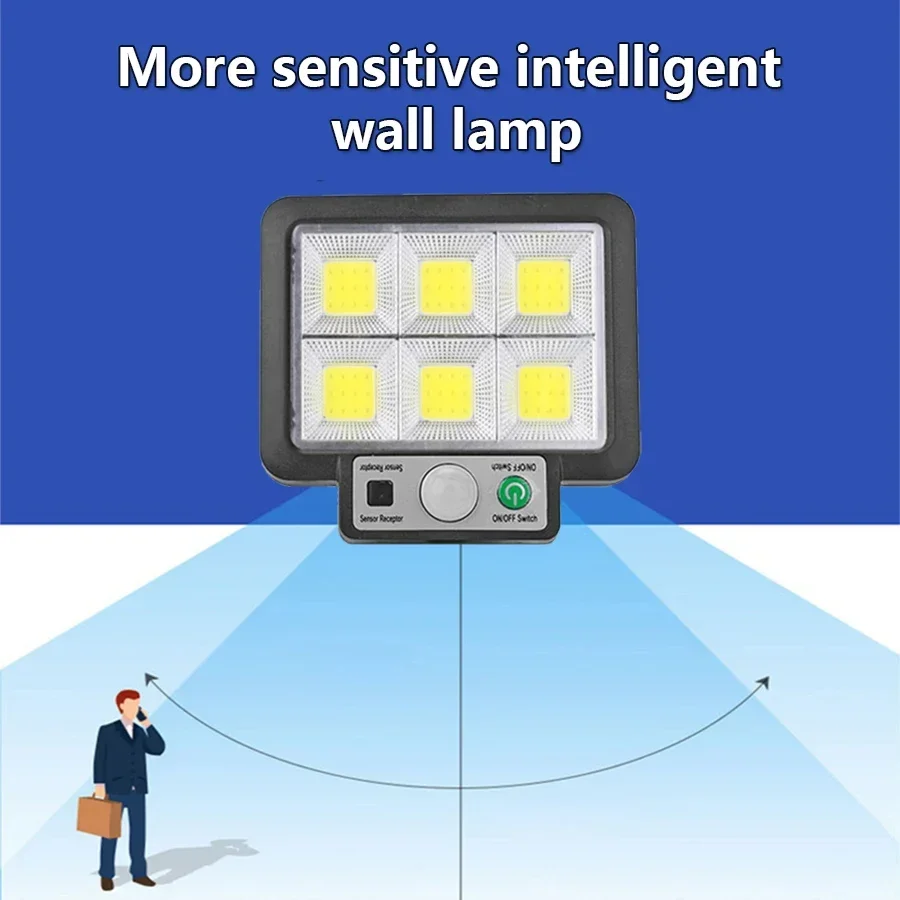 Split Outdoor Solar Light Remote Control 3 Modes Waterproof Motion Sensor 56LED 72COB Solar Wall Lamp for Garden Street Garage