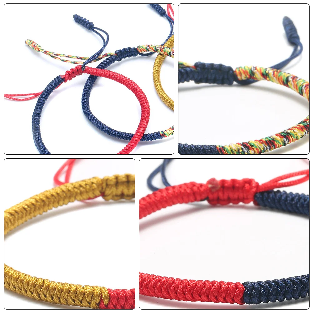 

3 Pcs Colored Rope Bracelet Elegant Wrist Chain Hand Ornament Women Jewelry Delicate Weaving Jade Thread Miss