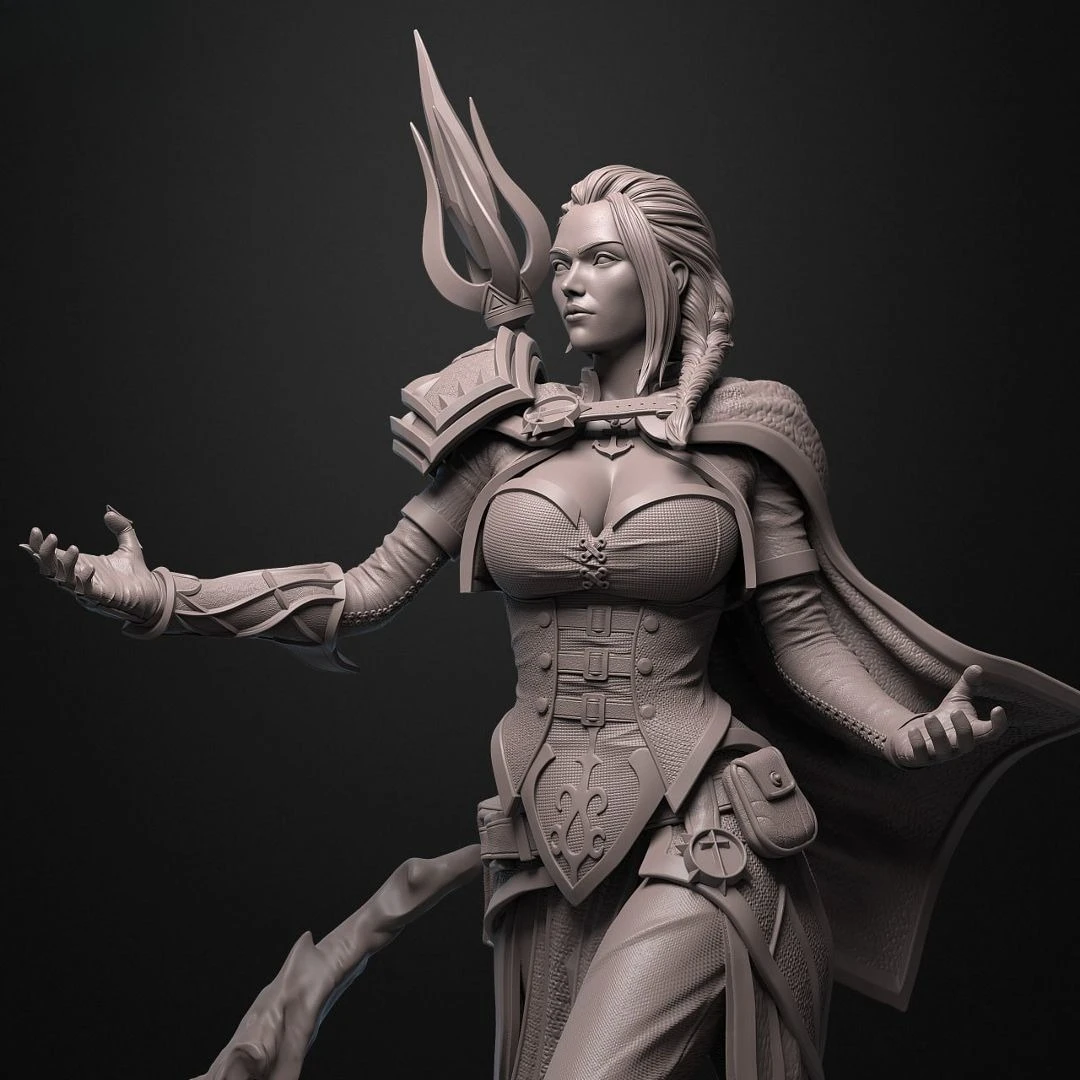 Monster World Angina3D impreso modelo de resina blanca impresión componentes de modelo de alta precisión figuritas para colorear DIY