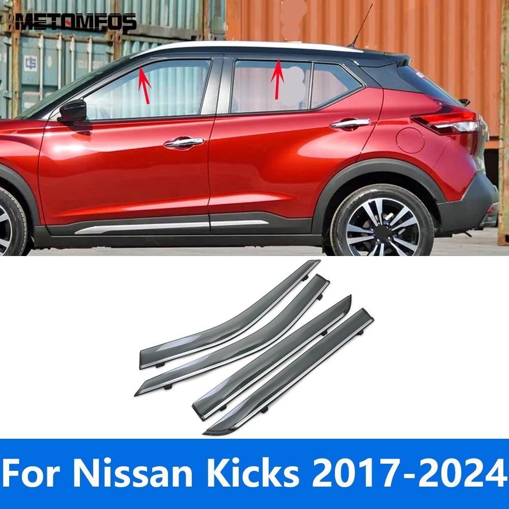 

For Nissan Kicks 2017-2023 2024 Window Visor Wind Deflector Sun Shade Rain Guard Shield Awning Shelter Accessories Car Styling