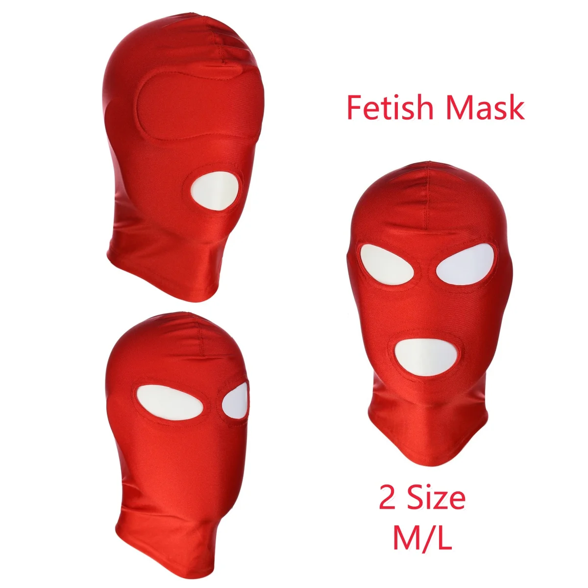 

Red Elasticity Balaclava Cap Unisex Fetish Full Face Mask Standard Seamless Bondage Hood for Cosplay Party Hat Tactical Games