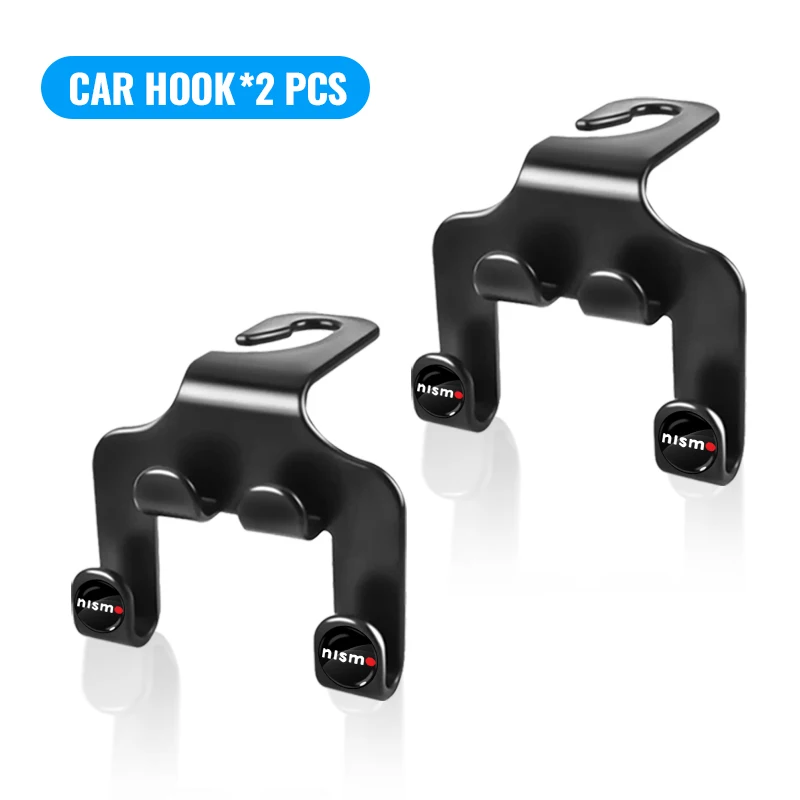 For Nissan Nismo GTR Qashqai J10 Wheel Center Caps Car Seat Backrest Hidden Multi-Functional Hook Hanger Storage Organizer Badge