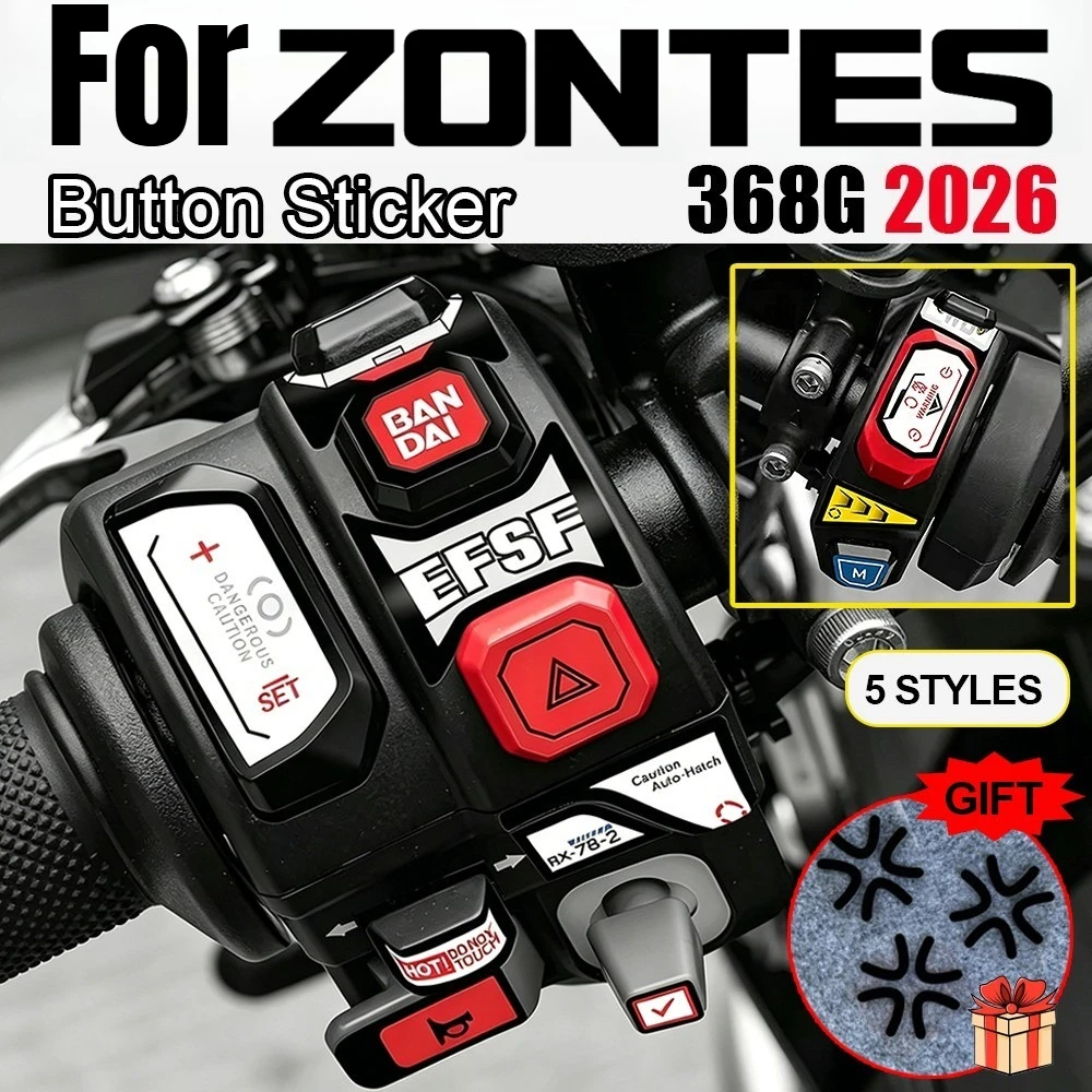 For ZONTES 368G 2026 Button Stickers Handlebar Switch Panel Stickers zontes 368g Waterproof Vinyl Decals Motorcycle Accessories