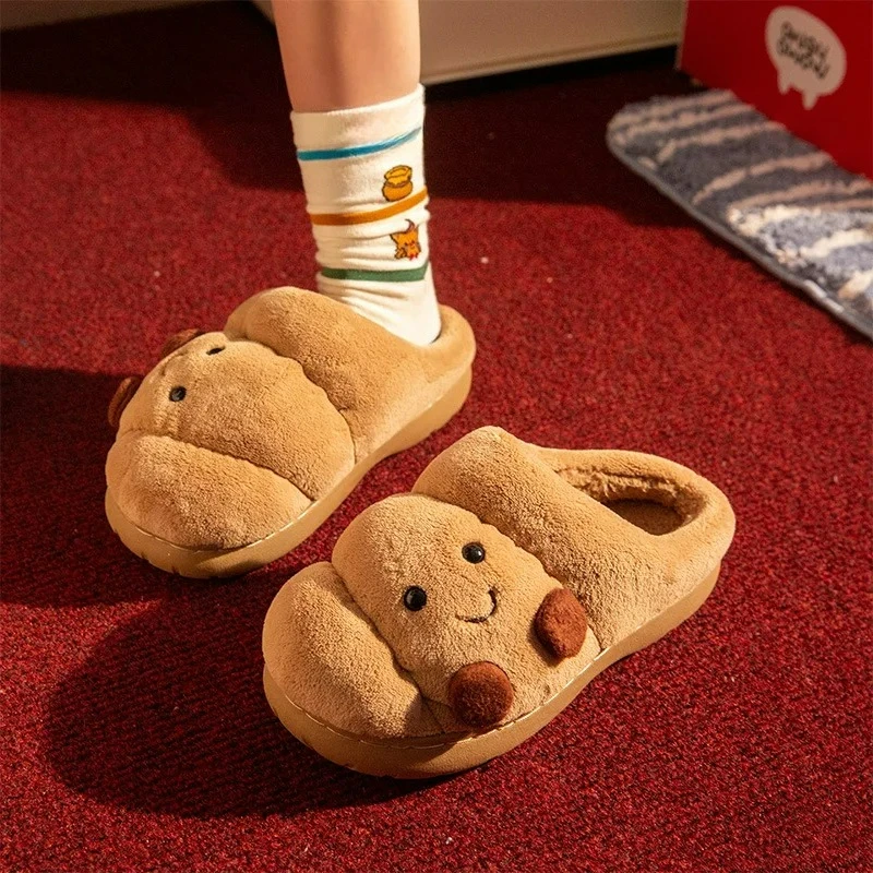 귀여운 만화 캐릭터 털 슬리퍼 여성 남성 겨울용 실내화 - Women Shoes Size To Men 리뷰 및 가격