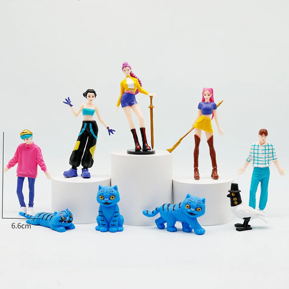 1-24 قطعة/المجموعة Kpop شيطان الصيادين عمل الشكل لعبة Derpys النمر رومي ميرا زوي كس تمثال دمية لمحبي هدية صندوق أعمى اللعب