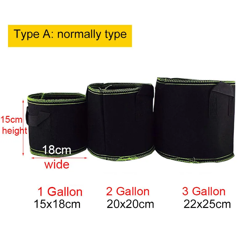 1 2 3 gallon Plant starter Grow Bags seed Nursery pots Veg flower Transplant planting Self-Adhesion Fabric Garden Cultivation a1