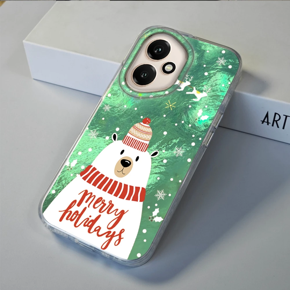 Kerstsneeuwman Telefoon Case Voor Huawei Honor 400 200 Pro Magic 7 6 5 Lite 90 Smart X9c X9a X8a X8b X8c X7c X6 Meisjes Funda Cover