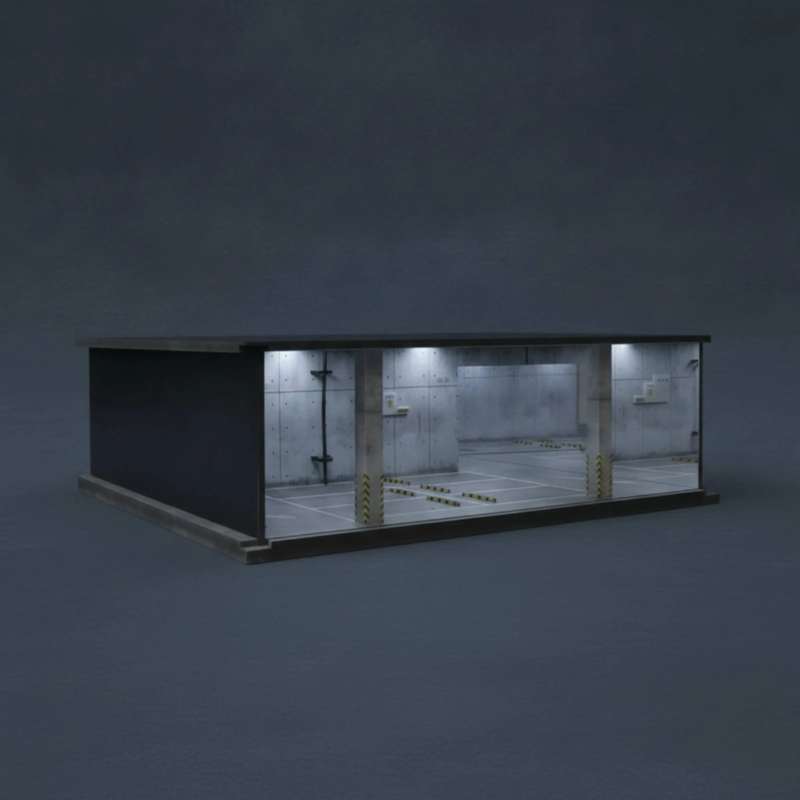 

Underground Parking Model Realistic Details 1:64 Scale Garage Underground Parking Garage Gray Concrete Style