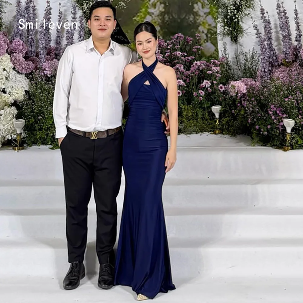 

Smileven Luxury Mermaid Prom Dress Noval Crossed Halter Party Gowns Backless Formal Occassion Dress Customized 2026