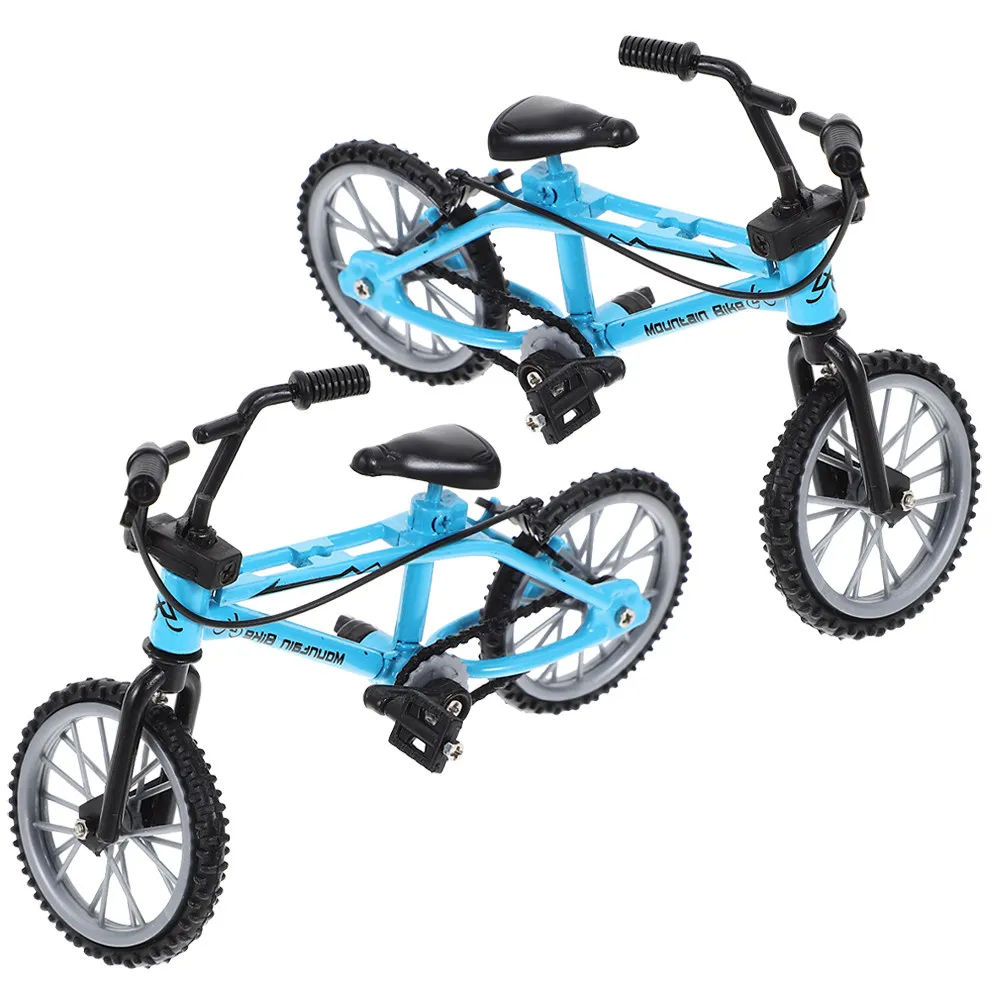 

2Pcs Miniature Bicycle Set Mini House Decoration Alloy Tiny Artificial Bikes Creative Photo Props for Home Office Shelf