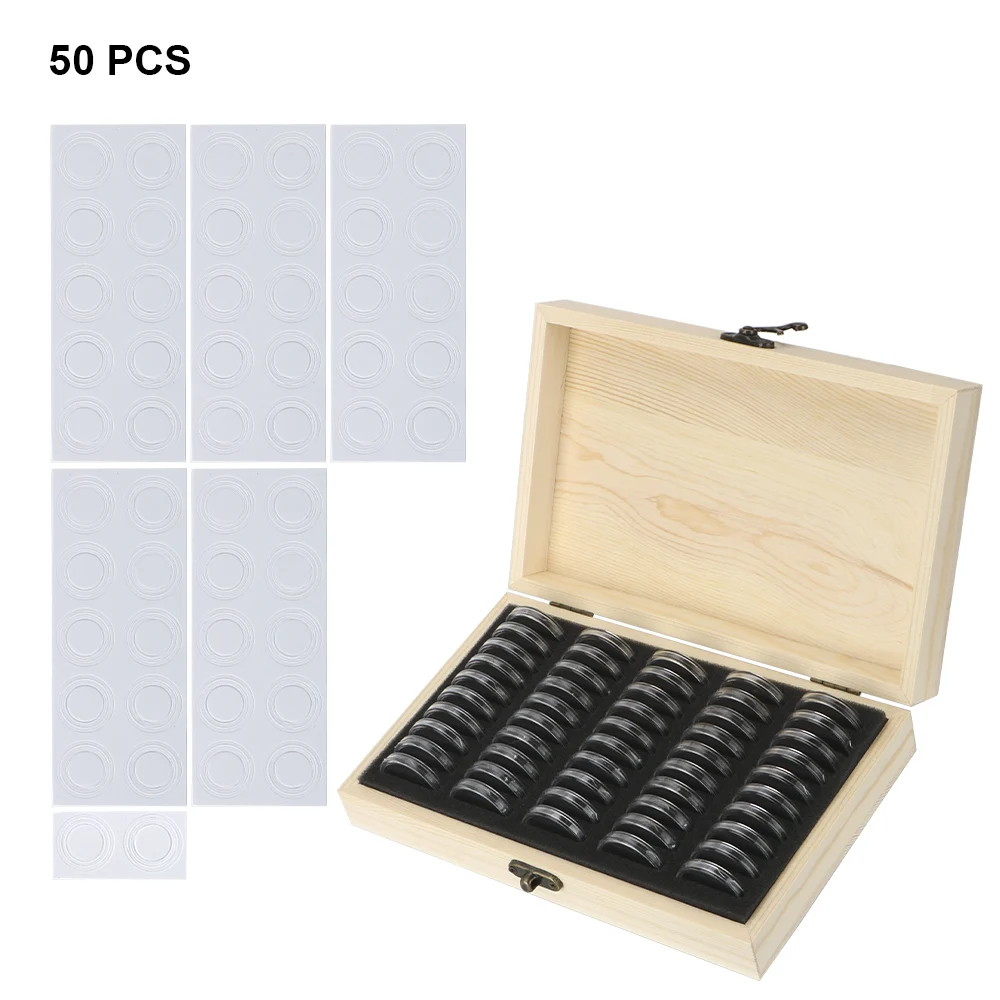 MUROAD Lot de 60 capsules de pièces de monnaie de 41 mm avec joint en MUROAD Lot de 60 capsules de pièces de monnaie de 41 mm avec joint en