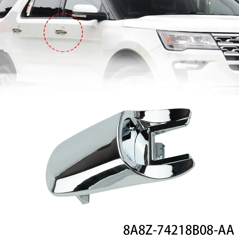 1pcs Door Handle Cap Key Cover Front Right Rear Left Rear Right Electroplating Process 8A8Z-74218B08-AA Chrome
