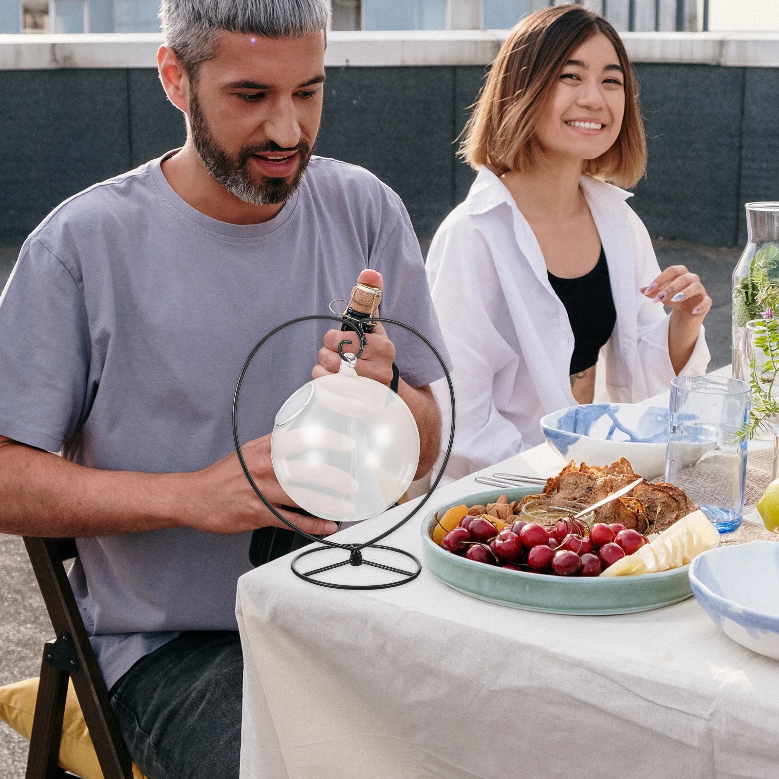 

1 комплект, прозрачное стекло для напитков, подвесная чашка для сока, железная подставка, устойчивая для вечеринки, свадьбы, коктейлей, вечерние стеклянные напитки