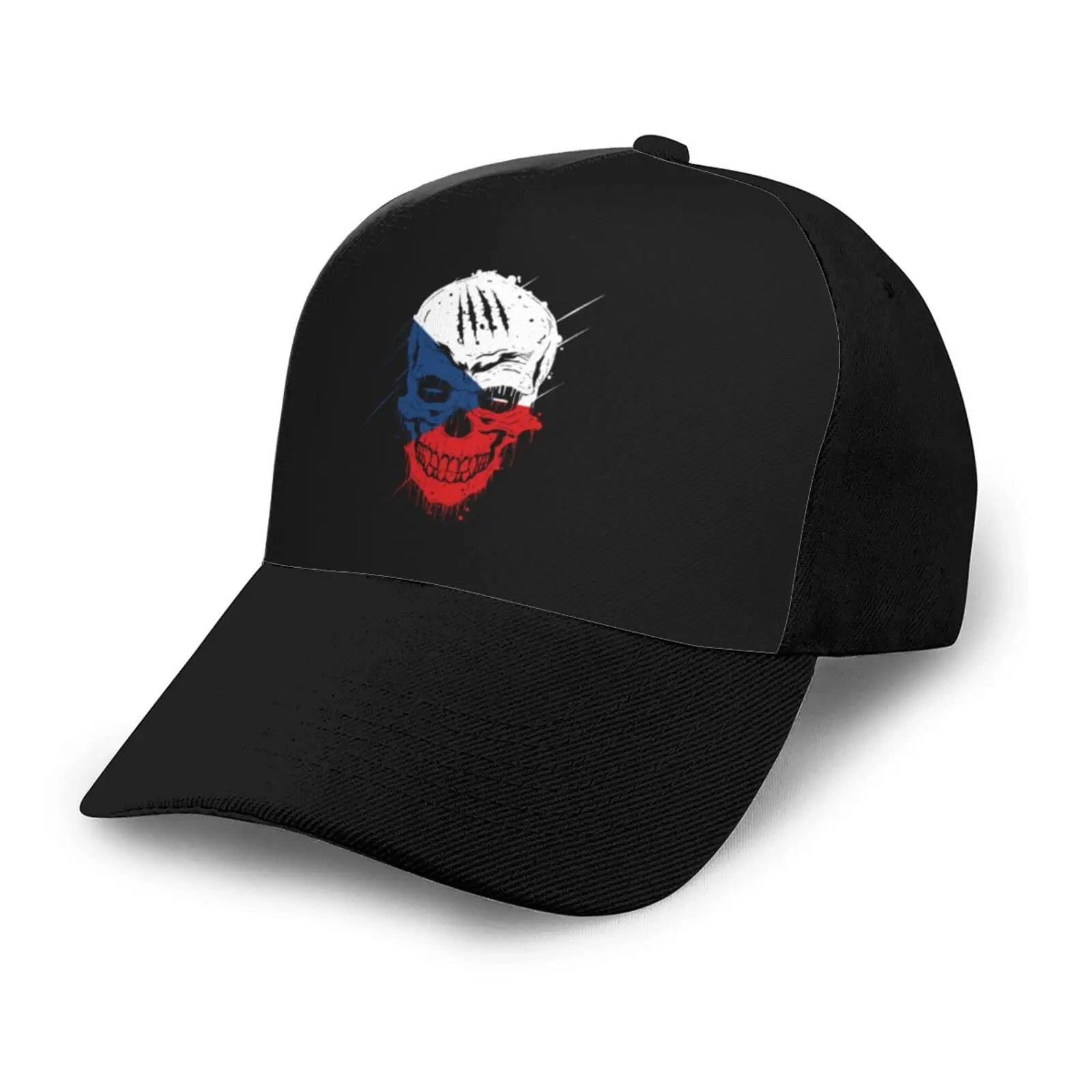 

Czech Republic Patriot Skull National Flag Baseball Cap Breathable Hip-Hop Sun Hat Adjustable Trucker Men Women Unisex For Gift