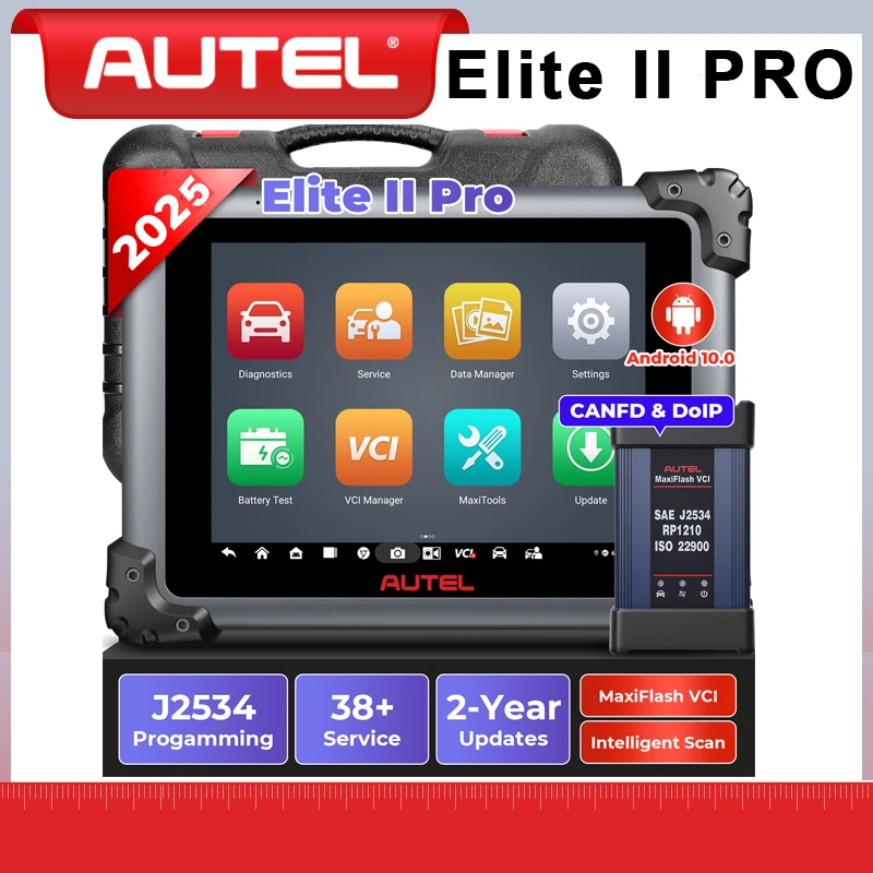 

Autel Elite II Pro Автомобильный диагностический инструмент J2534 Программирование ECU Сканер кодирования ECU Мотор TruSpeed CAN FD/DoIP PK MK908P Elite 2