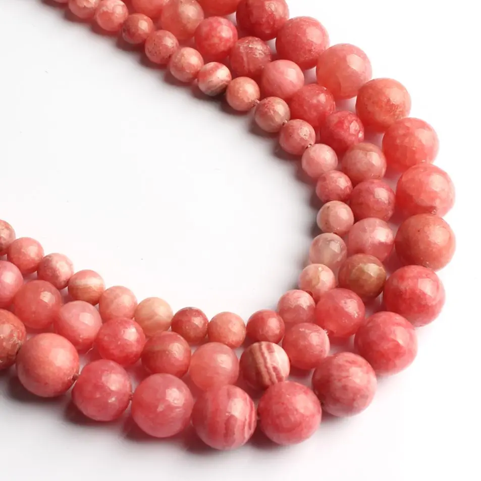 Natural Round Red Rhodochrosite Stone Loose Beads for Jewelry Making Pick Size 6/8/10mm Handmade DIY Bracelet Necklace 15 Inches