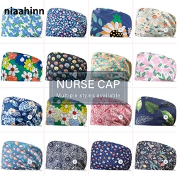 Wholesale Lab Dustproof Work Hat Beauty Work Cap Nurse Accessories Surgery Cap Women Button Surgical Doctor Nurse Cap Scrub Hats