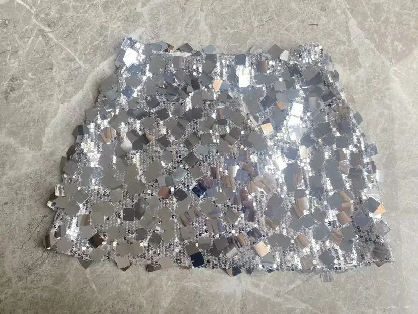 Wein 여성용 불규칙한 스팽글 패션 짧은 초미니 스커트 의류 섹시한 여름 소녀 시원한 반짝임 스트리트 Y2k 비신축성