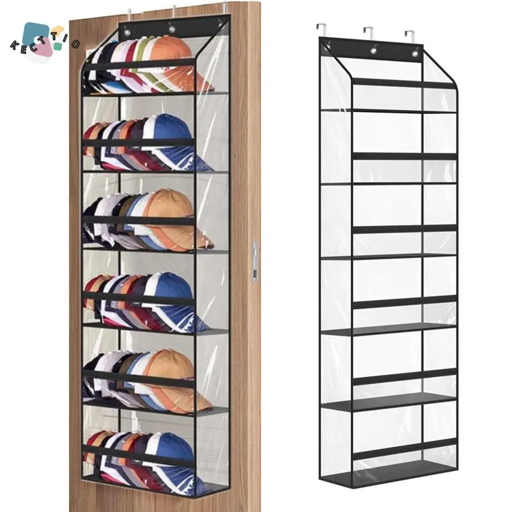 

Wall Mounted Multi-layer Storage Bag Large Capacity Visible Over The Door Organizer Foldable Save Space Door Storage Hanging Bag