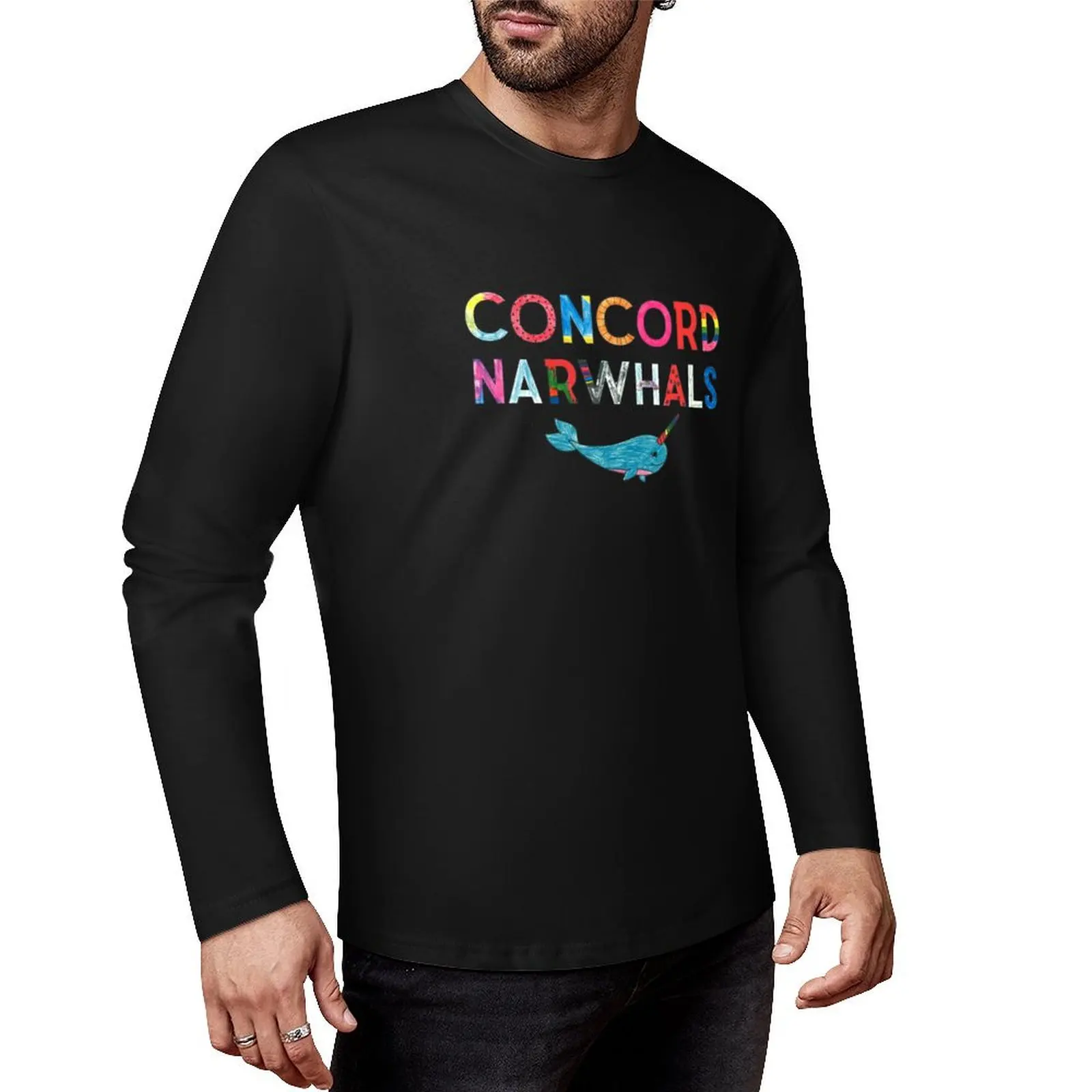 Concord Narwhals Long T-Shirt quick-drying t-shirt korean fashion custom t shirt man clothes mens vintage t shirts