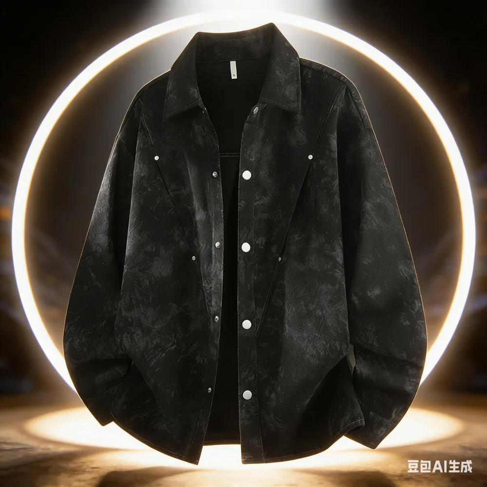 Men's large-sized casual shirt jacket with hood and loose-style oversized hooded jacket for boys, new style casual wear for men.