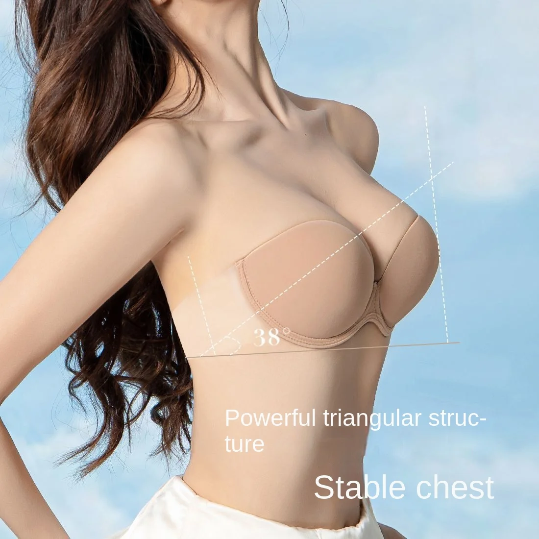 2024 Wedding Dress Invisible Silicone Bra Push Up Soft Underwire Strapless Underwear Beauty Back Nubra