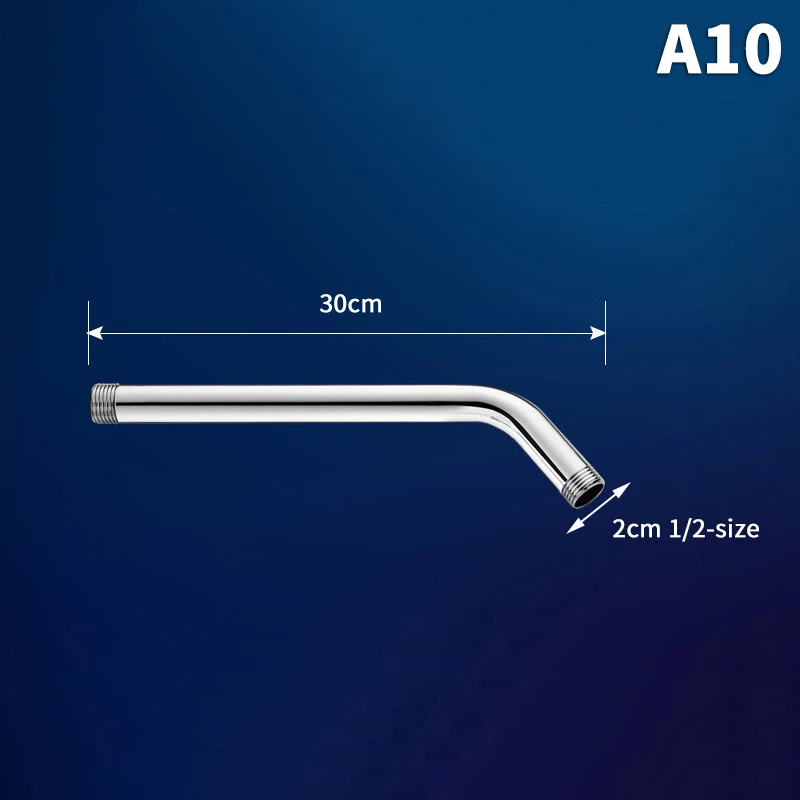 New 1PC Wall Shower Arm Rust Proof Shower Head Extension Pipe Stainless Steel Arm Bracket Bathroom Home Accessories