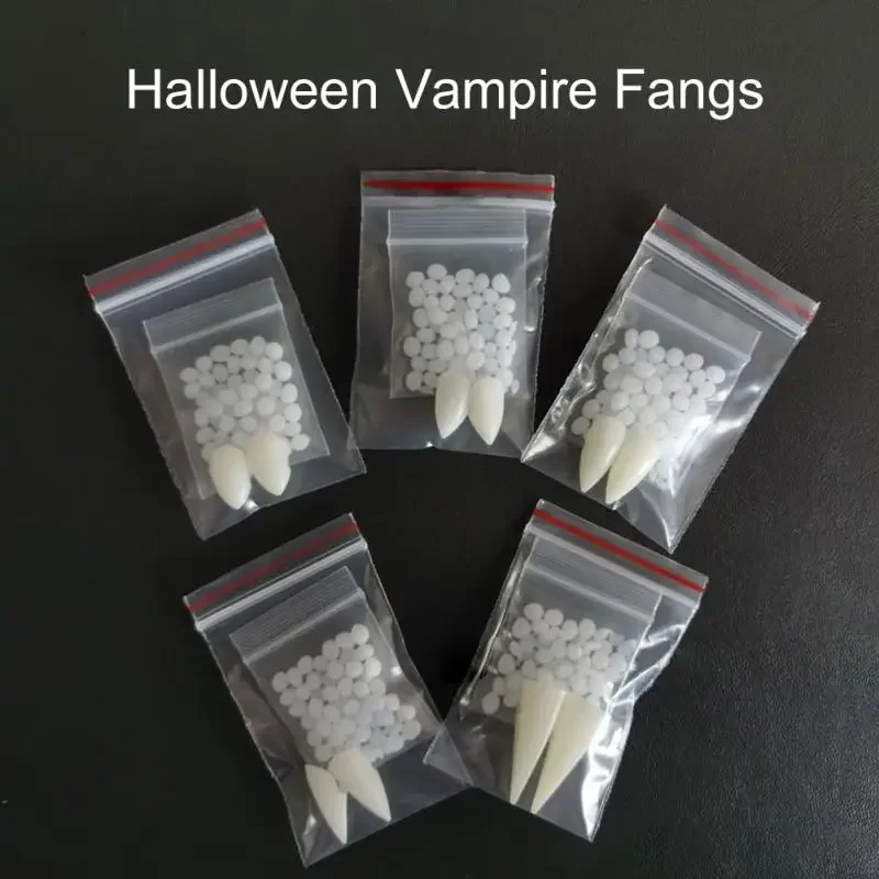 Halloween Decoration Vampire Teeth Fangs Dentures Props Halloween Cosplay Props False Fangs With Solid Glue Halloween Props