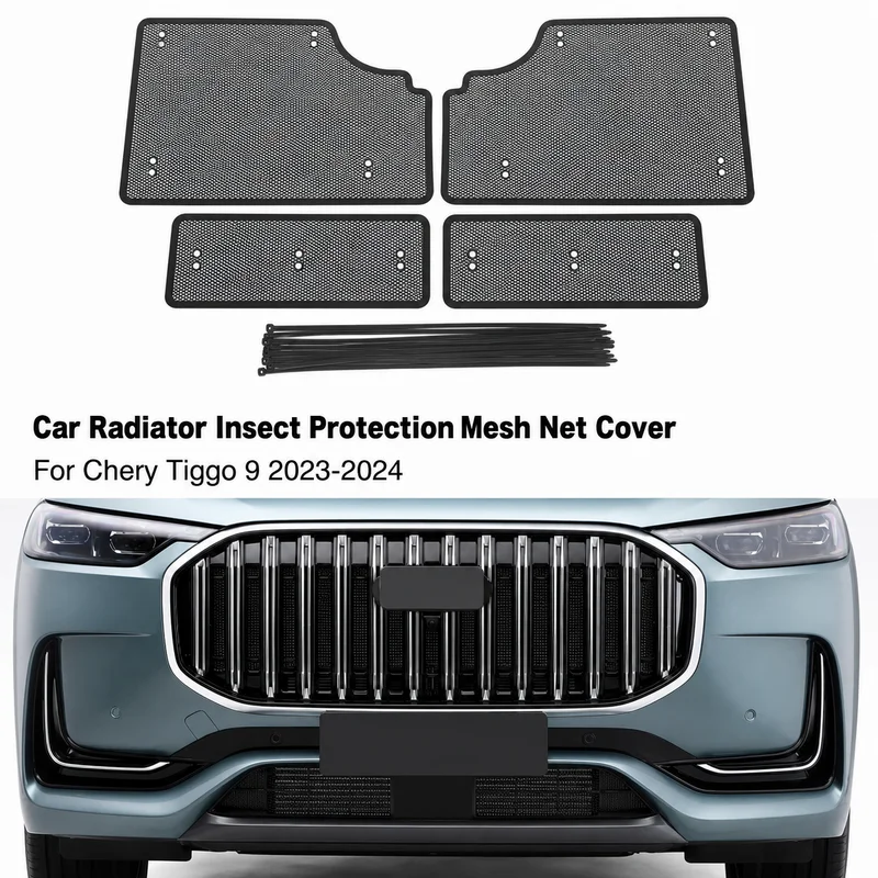 23 24 For Chery Tiggo 9 Car Radiator Insect Protection Mesh Net Cover Anti-Mouse Mosquito Dust Filter Automotive Parts