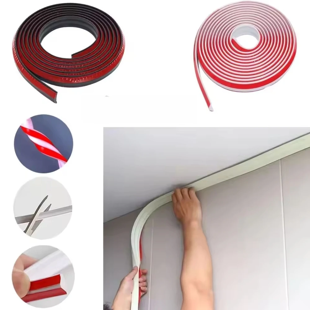 1 قطعة 1 متر/39.37in ذاتية اللصق التفاف الخصر خط خلفية الحدود قطاع جدار الزاوية ديكور خط السقف لاصقة تزيين