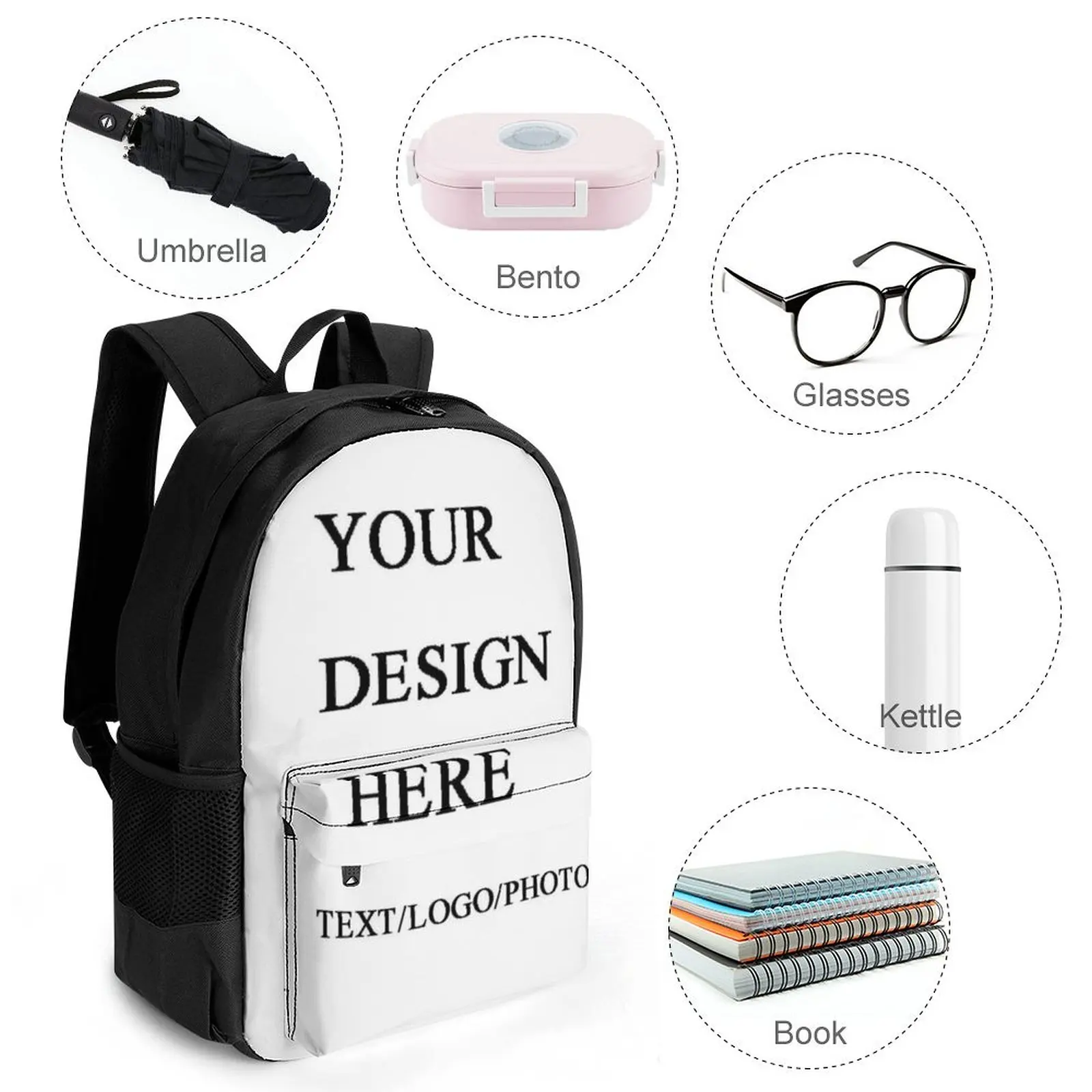 حقيبة ظهر مخصصة مقاس 16 بوصة عالية الجودة حقيبة ظهر مزدوجة للمراهقين للمراهقين حقيبة بنمط شخصي سعة كبيرة حقيبة مدرسية للطلاب