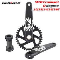 Platos y bielas de bicicleta GOLDIX, plato de manivela para bicicleta de montaña, 170mm, 175mm, negro, 0 grados, 30T, 32T, 34T, 36T, 38T, aleación de aluminio con parte inferior