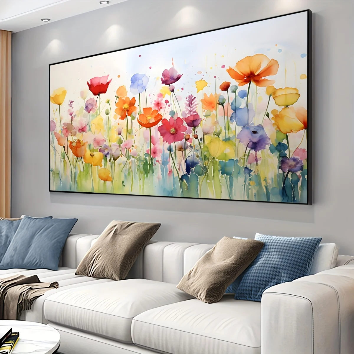 Blumen Abstrakte Leinwanddrucke Poster Lebendige Moderne Ästhetische Große Horizontale Kunstdrucke Wandkunst Heimdekoration Kunstposter