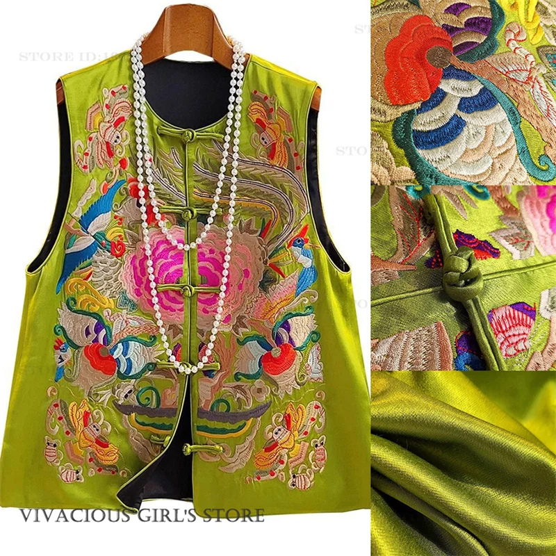 

Embroidery Qipao Tops Women Tang Clothes Vest New Chinese Style Shirt Waistcoat Sexy Sleeveless Jacket Coat Big Size Outwear