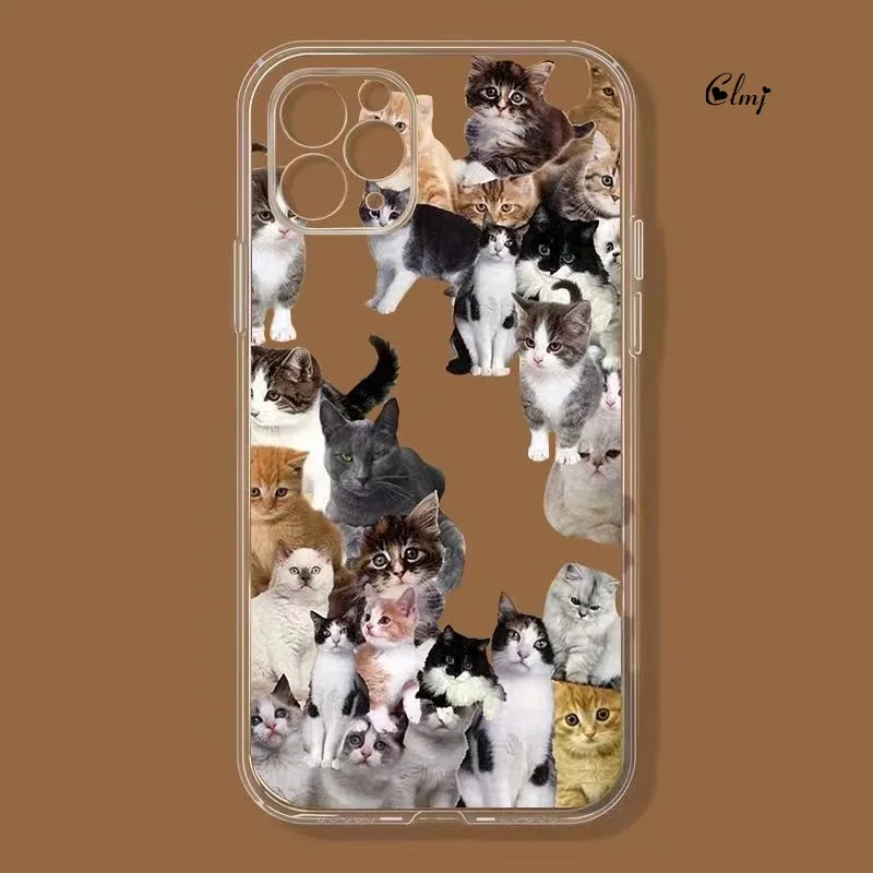 

Clmj Cute Cat Phone Case For Samsung Galaxy S22 S23 A52 A54 A13 A23 A14 S21 A72 Note 20 For iPhone 11 12 13 14 Silicone Cover