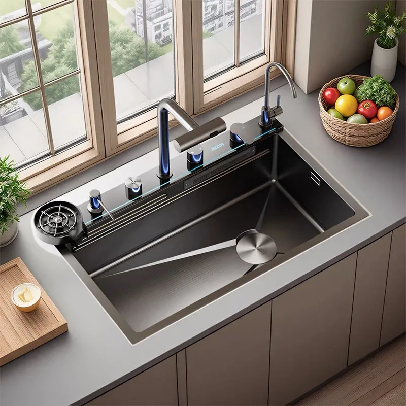 Star of Neptune High-End Luxury Multifunctional Intelligent Kitchen Accessories Sink with Free Combination Faucet New Style